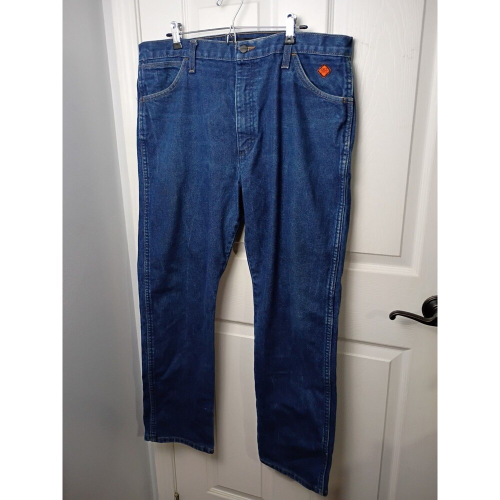 Wrangler Riggs Workwear Flame Resistant Jeans Men's 38X32" Dark Denim Casual